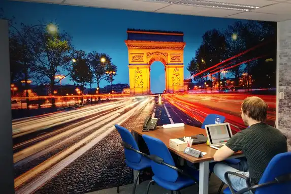 Grootformaat Airtex fotobehang uit één stuk, perfect als wanddecoratie voor woonkamer of kantoor.